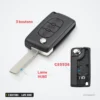 Coque de clé 3 boutons pour Fiat Scudo, Peugeot Partner, lame HU83 ou VA2 - vue de face, lame dentelée, second exemplaire