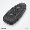 Coque de clé 3 boutons pour Ford Focus, C-Max, Mondeo, Kuga - vue de face, légèrement inclinée