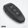 Coque de clé 3 boutons pour Ford Focus, C-Max, Mondeo, Kuga - vue de trois quarts, boutons visibles