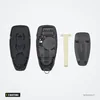 Coque de clé 3 boutons pour Ford Focus, C-Max, Mondeo, Kuga - coque démontée avec lame et pince de pile