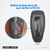 Coque de clé 3 boutons pour Ford Focus, Fiesta, C-Max, Mondeo, lame vierge - détail zoomé de la lame, dos de coque