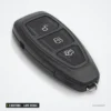 Coque de clé 3 boutons pour Ford Focus, Fiesta, C-Max, Mondeo, lame vierge - vue de trois quarts, boutons visibles