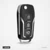 Coque de clé 3 boutons pour Ford Focus, Fiesta, Mondeo, Transit, lame incluse - vue de face, pliée, boutons visibles