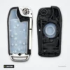 Coque de clé 3 boutons pour Ford Focus, Fiesta, Mondeo, Transit, lame incluse - coque ouverte, intérieur du mécanisme visible