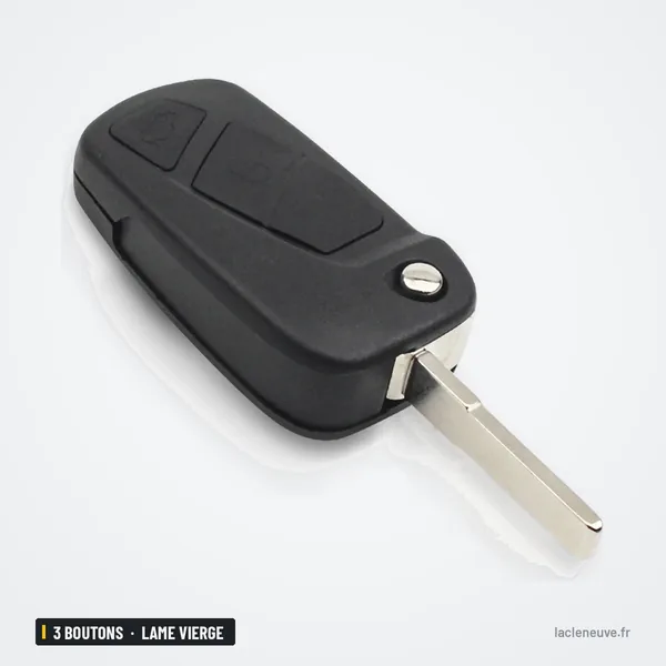 Coque de clé 3 boutons pour Ford Ka (2008-2016), lame vierge 4 cm - clé pliée, lame dépliée, autre angle