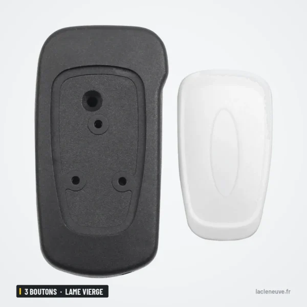 Coque de clé 3 boutons pour Ford Ka (2008-2016), lame vierge 4 cm - coque et housse en silicone côte à côte