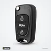 Coque de clé 3 boutons pour Kia Rio, lame 40 - vue de face, lame repliée