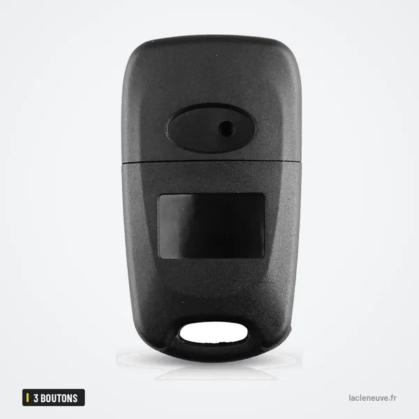 Coque de clé 3 boutons pour Kia Rio, lame 40 - dos de la coque, emblème rond au centre