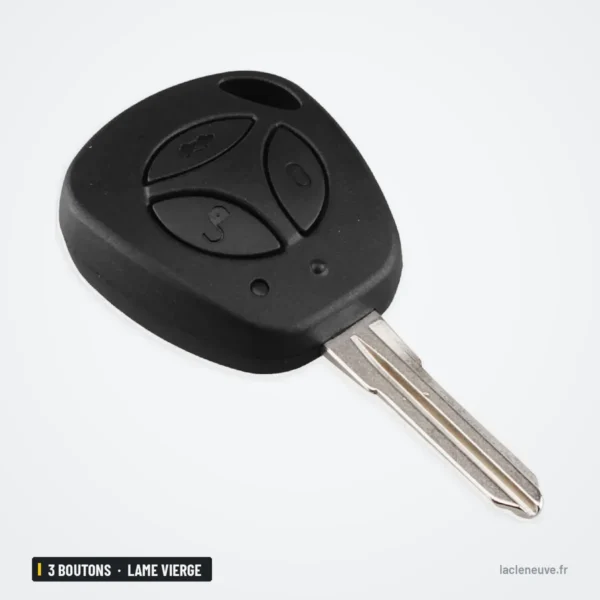 Coque de clé 3 boutons pour Lada Granta, Priora, Kalina, lame vierge - clé fixe de profil, lame visible