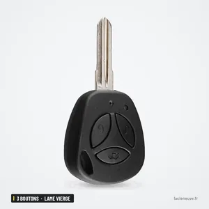 Coque de clé 3 boutons pour Lada Kalina, Vesta, lame vierge - vue de face, lame intégrée