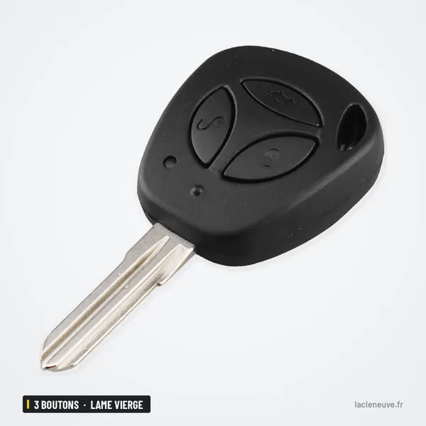 Coque de clé 3 boutons pour Lada Kalina, Vesta, lame vierge - vue de profil, lame sortie