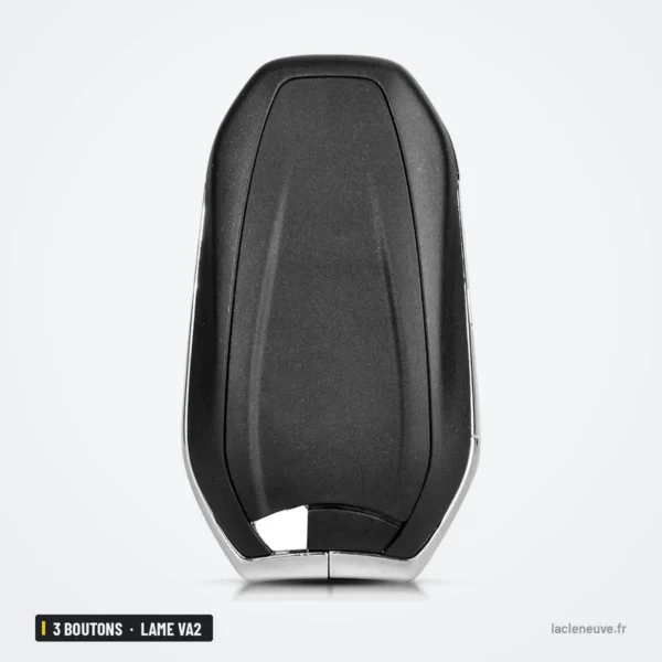 Coque de clé 3 boutons pour Peugeot 308, 3008, Citroën C4, lame VA2 ou HU83 - dos lisse, sans bouton visible