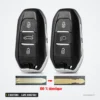Coque de clé 3 boutons pour Peugeot 308, 508, Citroën C3, C4, lame HU83/VA2 - deux coques identiques avec lame comparée
