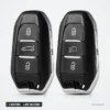 Coque de clé 3 boutons pour Peugeot 308, 508, Citroën C3, C4, lame VA2/HU83 - deux coques identiques côte à côte, vue de face