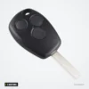 Coque de clé 3 boutons pour Renault Clio, Kangoo, Dacia Logan, Sandero - vue arrière inclinée, sans lame