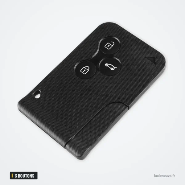 Coque de clé 3 boutons pour Renault Clio, Megane, Scenic, Dacia Logan - vue de face, coque droite