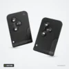 Coque de clé 3 boutons pour Renault Clio, Megane, Scenic, Koleos - deux cartes clés posées côte à côte