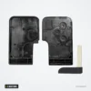 Coque de clé 3 boutons pour Renault Clio, Megane, Scenic, Koleos - carte démontée, mécanisme interne visible