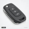 Coque de clé 3 boutons pour Renault Clio, Megane, Twingo, Dacia Duster - vue de profil, lame repliée