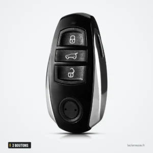 Coque de clé 3 boutons pour Volkswagen Touareg - vue de côté, boutons et liseré chromé