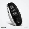 Coque de clé 3 boutons pour Volkswagen Touareg - vue en angle, bouton rond chromé en bas