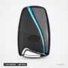 Coque de clé 3 ou 4 boutons pour Hyundai Santa Fe, Tucson, Elantra, lame TOY40 - dos de la coque avec liseré bleu