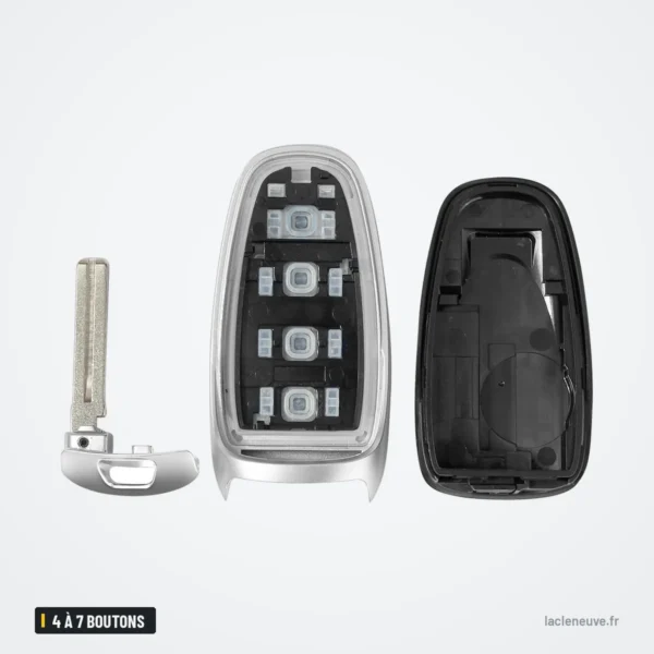 Coque de clé 4 à 7 boutons pour Hyundai Tucson, Santa Fe, Sonata - pièces détachées : lame, circuit et coque