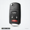 Coque de clé 4 boutons pour Chrysler 300, Dodge Durango, RAM, Jeep, lame CY22 - clé dépliée, vue de face