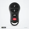 Coque de clé 4 boutons pour Chrysler Cruiser, Dodge Ram, Dakota, Jeep Cherokee - vue de face, boutons alignés verticalement