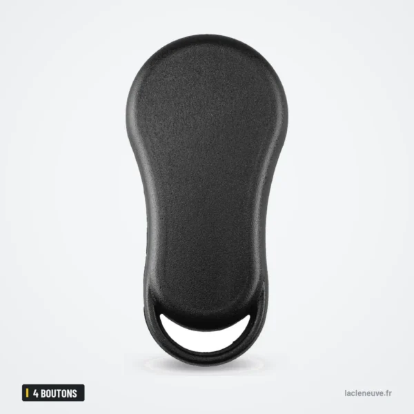 Coque de clé 4 boutons pour Chrysler Cruiser, Dodge Ram, Dakota, Jeep Cherokee - dos de la coque, uni sans bouton