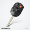 Coque de clé 4 boutons pour Ford Escape, Mustang, Taurus, lame HU101 ou FO38 - vue de face sans lame visible