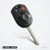 Coque de clé 4 boutons pour Ford Escape, Mustang, Taurus, lame HU101 ou FO38 - vue de face, icônes des boutons visibles