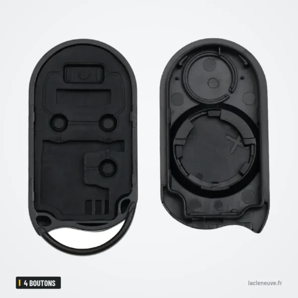 Coque de clé 4 boutons pour Nissan Maxima, Infiniti QX4 - intérieur ouvert, compartiment de la pile
