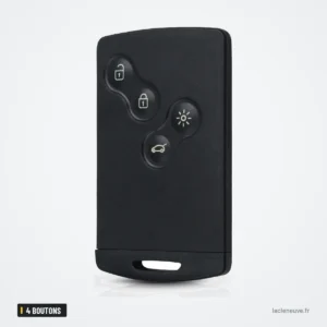 Coque de clé 4 boutons pour Renault Laguna, Koleos, Mégane - carte avec quatre boutons visibles