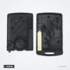 Coque de clé 4 boutons pour Renault Laguna, Koleos, Mégane - carte ouverte, mécanisme interne visible