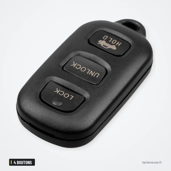 Coque de clé 4 boutons pour Toyota Sequoia, RAV4, Prius, 4Runner - télécommande sans lame, trois boutons