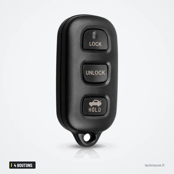 Coque de clé 4 boutons pour Toyota Sequoia, RAV4, Prius, 4Runner - télécommande verticale, trois boutons empilés