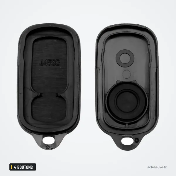 Coque de clé 4 boutons pour Toyota Sequoia, RAV4, Prius, 4Runner - coque ouverte, logement de pile visible