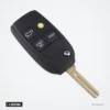 Coque de clé 4 boutons pour Volvo XC90, XC70, V70, S60 - lame déployée, vue de dessous