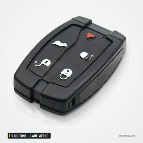 Coque de clé 5 boutons pour Land Rover Freelander 2, lame vierge - gros plan sur les boutons