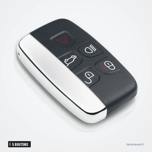 Coque de clé 5 boutons pour Land Rover Range Rover, Evoque, Discovery - variante blanche, vue de face