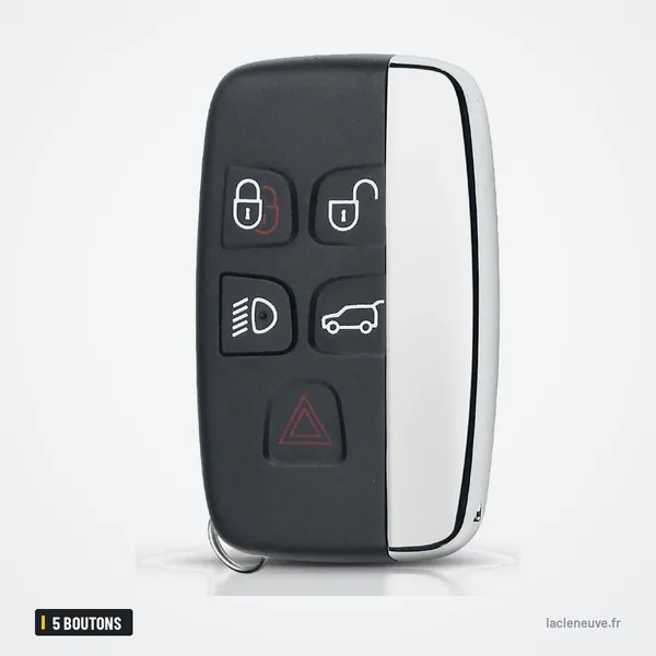 Coque de clé 5 boutons pour Land Rover Range Rover, Evoque, Discovery - vue de face, autre disposition des boutons