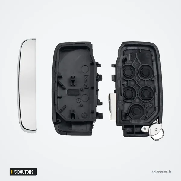 Coque de clé 5 boutons pour Land Rover Range Rover, Evoque, Discovery - coque démontée, pièces séparées