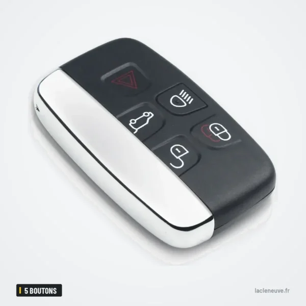 Coque de clé 5 boutons pour Land Rover Range Rover Sport, Evoque, LR4 - vue de trois quarts, cinq boutons
