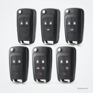 Coque de clé pour Buick, Chevrolet Cruze, Aveo, Camaro, Spark - six versions à boutons alignées