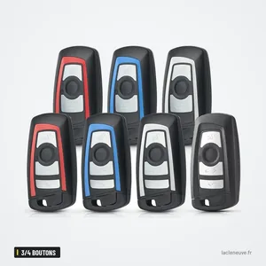 Coque de clé CAS4 3/4 boutons pour BMW Série 1, 3, 5, 7 - huit coques de couleurs différentes réunies Coque de clé CAS4 3/4 boutons pour BMW Série 1, 3, 5, 7 - huit coques de couleurs différentes réunies