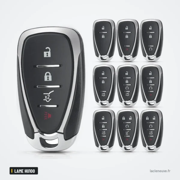 Coque de clé pour Chevrolet Cruze, Camaro, Malibu, Equinox, lame HU100 - plusieurs coques empilées, variantes de boutons