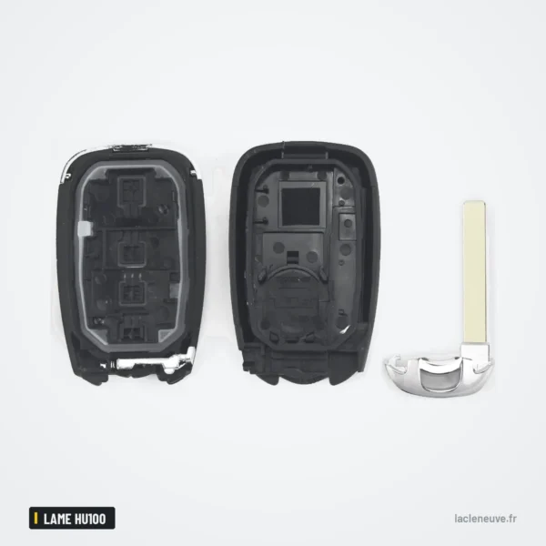 Coque de clé pour Chevrolet Cruze, Camaro, Malibu, Equinox, lame HU100 - coque ouverte, intérieur vide avec lame