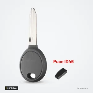 Coque de clé pour Dodge, Chrysler, Jeep Wrangler, puce ID46 en option - clé avec petite pièce électronique posée à côté Coque de clé pour Dodge, Chrysler, Jeep Wrangler, puce ID46 en option - clé avec petite pièce électronique posée à côté