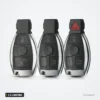 Coque de clé intelligente 2 à 4 boutons pour BMW, Mercedes-Benz Classe S - trois coques identiques alignées, vue de face